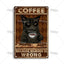Black Cat Vintage Tin Plate, Horizontal Retro Wall Sign Gift