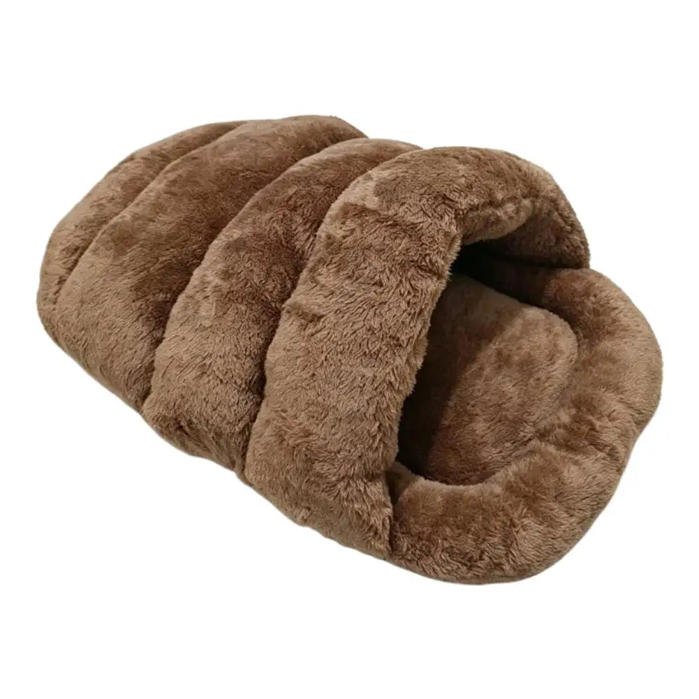 Tunnel Style Cat Sleeping Nest with Fleecy Hood