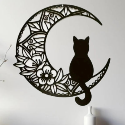 Art mural silhouette de chat