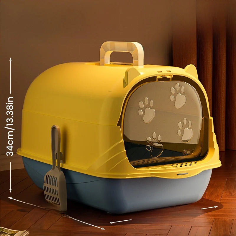 Large Size  Litter Box Full Enclosure with Sand for Kittens Poo
