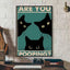 Self-Adhesive Black Cat Poster, Cute Peel and Stick Wall Art
