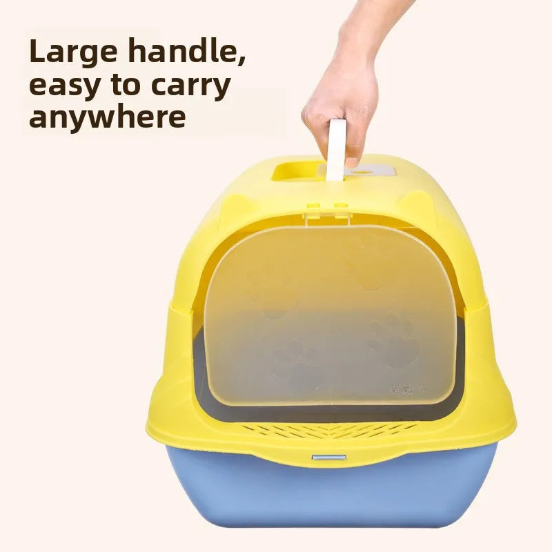 Large Size  Litter Box Full Enclosure with Sand for Kittens Poo