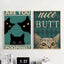 Self-Adhesive Black Cat Poster, Cute Peel and Stick Wall Art