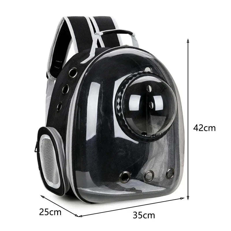 Space Capsule Cat Backpack with Clear Bubble Window, Up to 15 Lbs