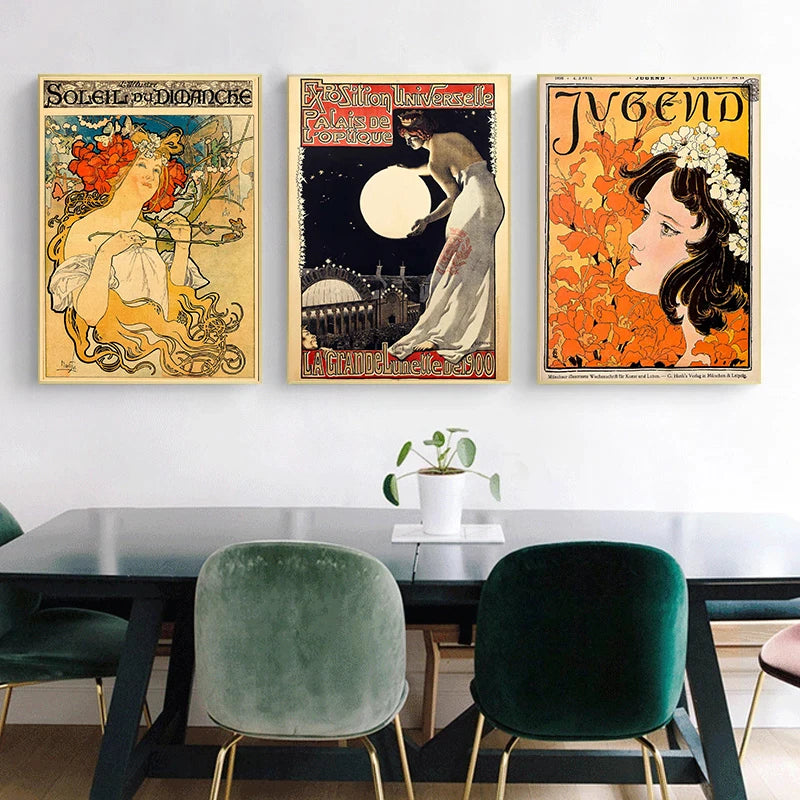 Vintage Paris Black Cat Poster Series, 1930s Style Canvas