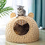 Imitation Rattan Cat Bed House with Front Opening
