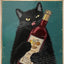 Cats and Wine Vintage Metal Sign, 8 x 12 Inch Bar Wall Decor