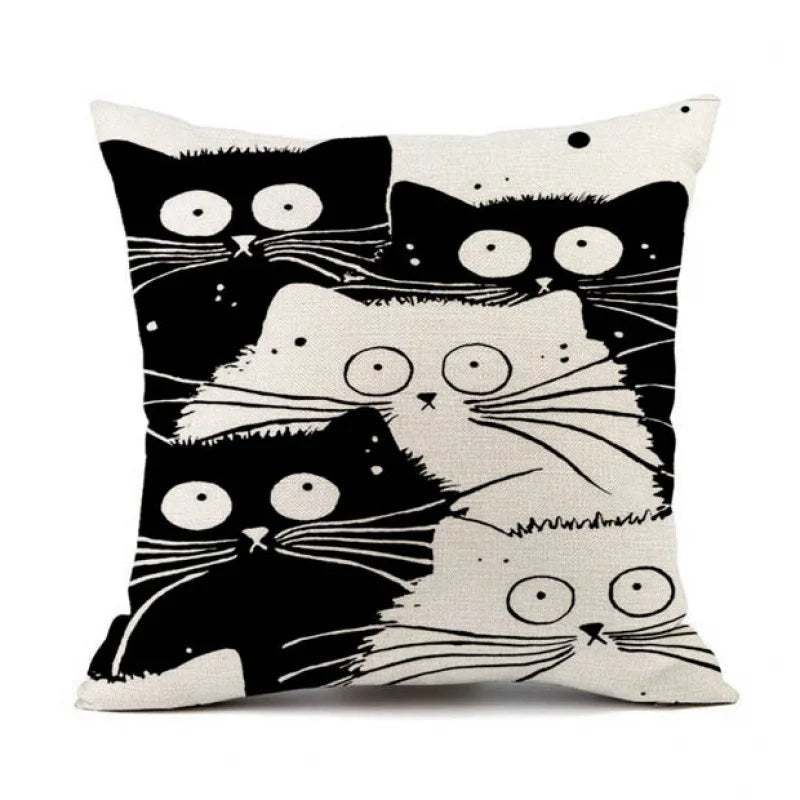 Cartoon Cat Cushion Cover, Peach Skin Throw Pillow Case 7 Sizes