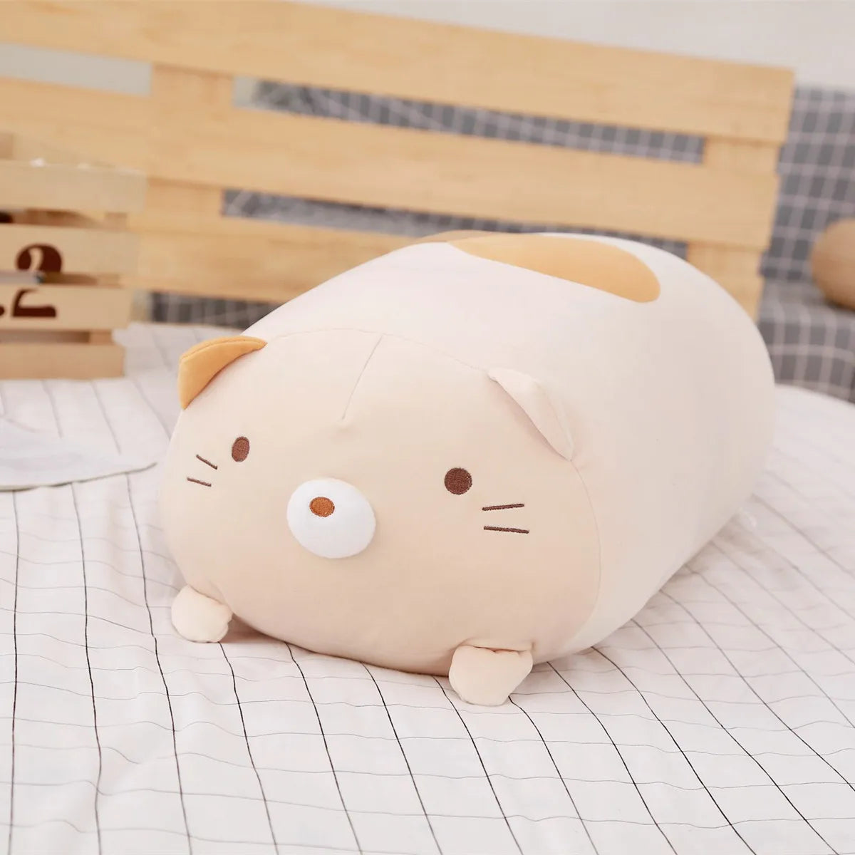 Sweet Cartoon Cat Plush Toy, Small Soft Stuffed Kitty Pillow