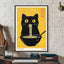 Self-Adhesive Black Cat Poster, Cute Peel and Stick Wall Art