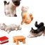 6-Piece Miniature Cat Figurine Set with Stool and Book, Resin