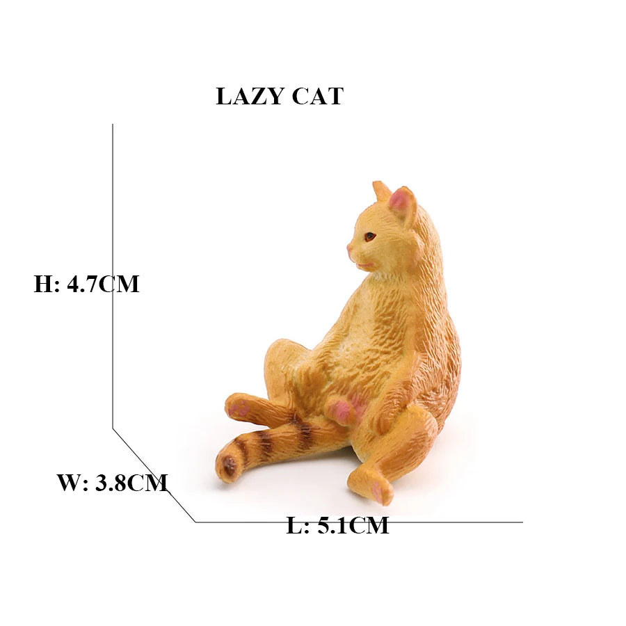 Realistic Ragdoll Cat Figurine and Chubby Cat Model, PVC