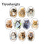 Persian Cat Glass Cabochons, 10 Pack Oval Photo Domes for DIY Jewelry