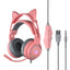 JINSERTA Cat Wallet Cat Ear Gaming Headphones – RGB Wired Headset with Mic, 50mm Drivers, 3.5mm Connection for PC & Phone