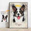Custom Cat Portrait Canvas Print from Your Photo with Name