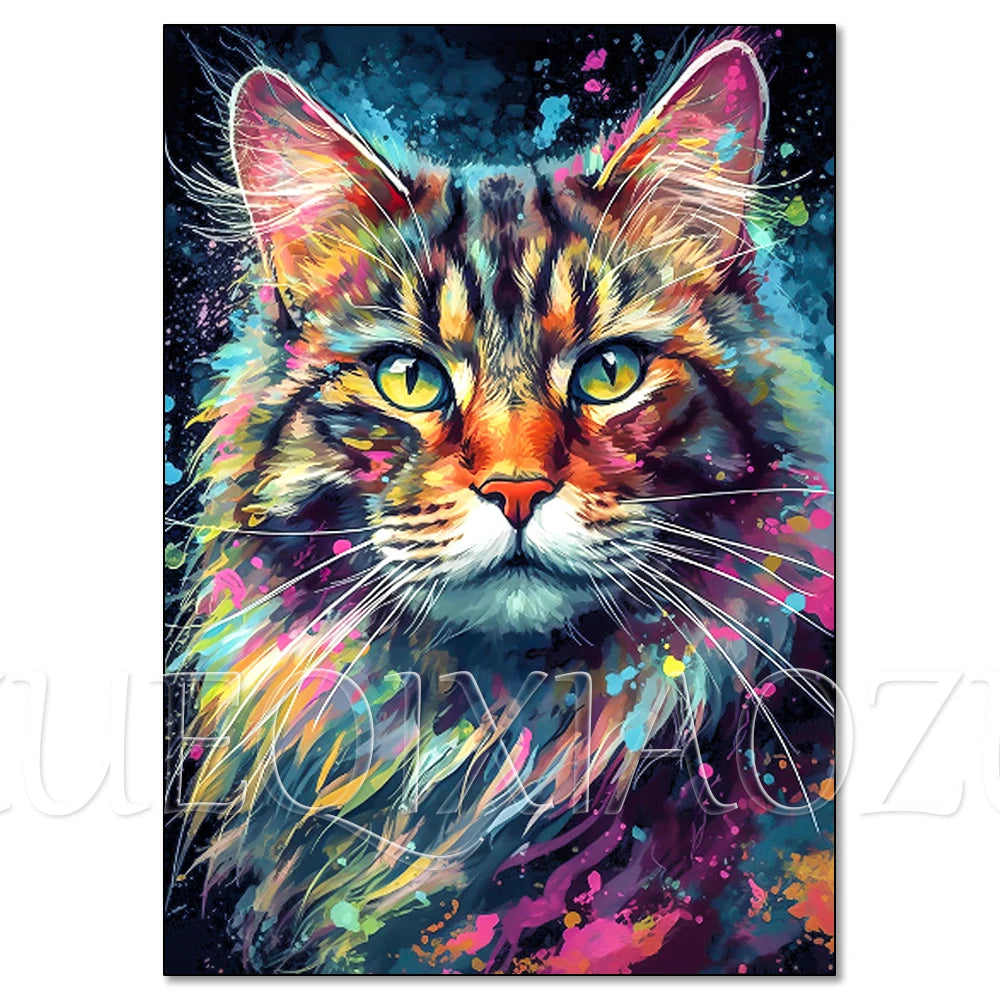 Colorful Lion Diamond Painting Kit, 5D Full Drill Big Cat Art