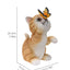 Solar Garden Cat Statue with Butterfly Light, Orange Tabby Kitten
