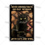 Black Cat Vintage Tin Plate, Horizontal Retro Wall Sign Gift