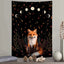 Black Cat Moon Phase Tapestry with Blue Roses, Vertical