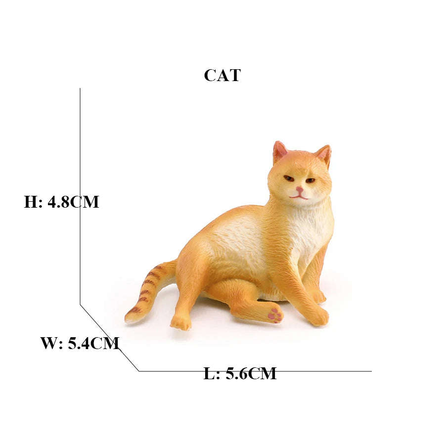 Realistic Ragdoll Cat Figurine and Chubby Cat Model, PVC