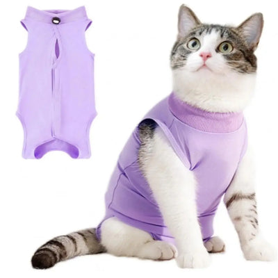 Cat Recovery Suit After Spay or Neuter Surgery, Soft Cone Alternative, S to L