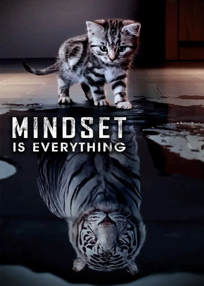 Mindset Is Everything Lion Poster, Motivational Canvas Print