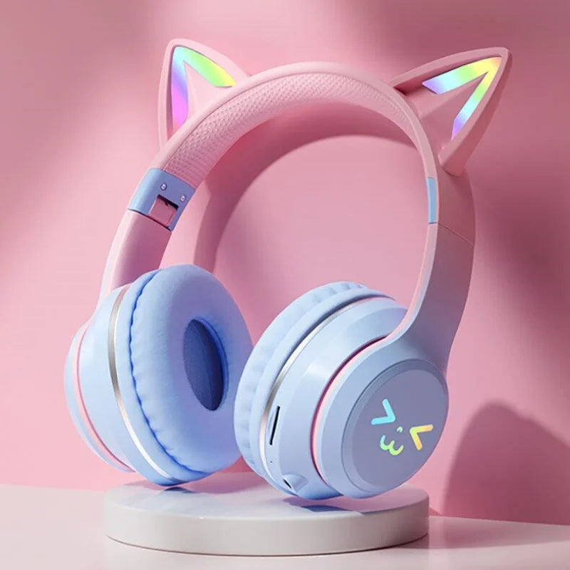EOENKK Cat Wallet Bluetooth Headphones – Wireless Over-Ear Headset with 40mm Drivers, Memory Foam, Mic & Voice Assistant