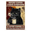 Oh My Eyes Black Cat Sign, Funny Bathroom Gift for Cat Owners