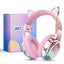 QearFun Cat Wallet Kids Bluetooth Headphones – Cat Ear & Unicorn Wireless Headset with Volume Limiting, 40mm Drivers & Mic