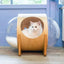 Space Capsule Cat Bed with Clear Dome and Scratching Post