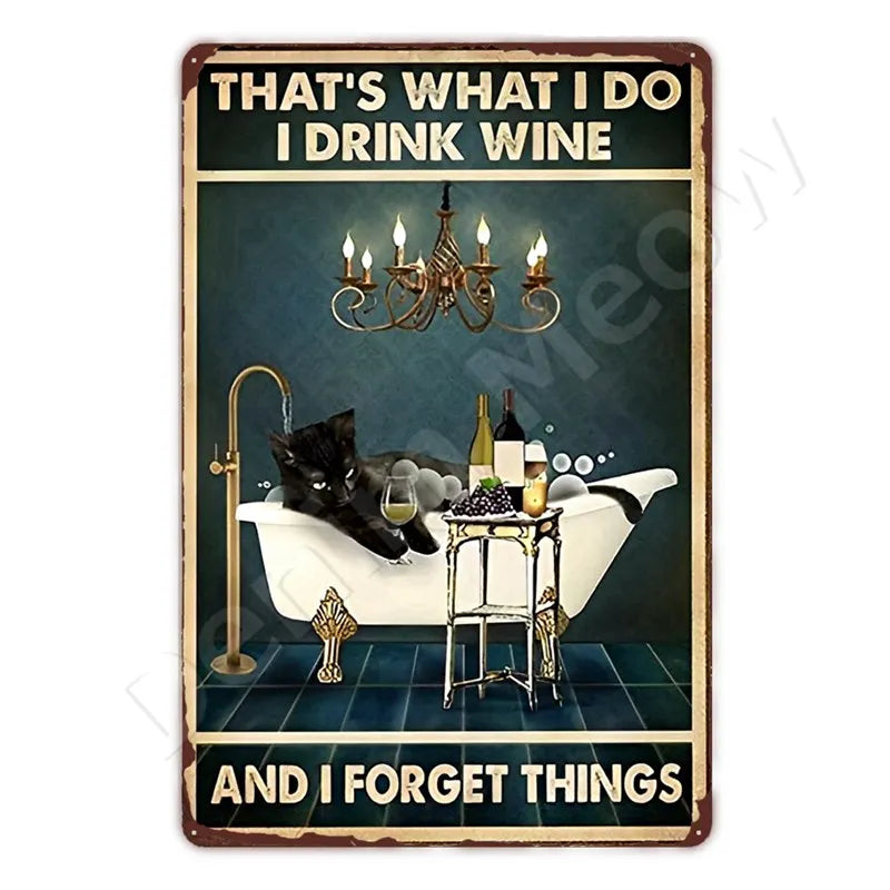 Oh My Eyes Black Cat Sign, Funny Bathroom Gift for Cat Owners