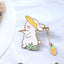 Cat Fishing Enamel Pin with Dangling Fish Charm, Cute Cat Brooch