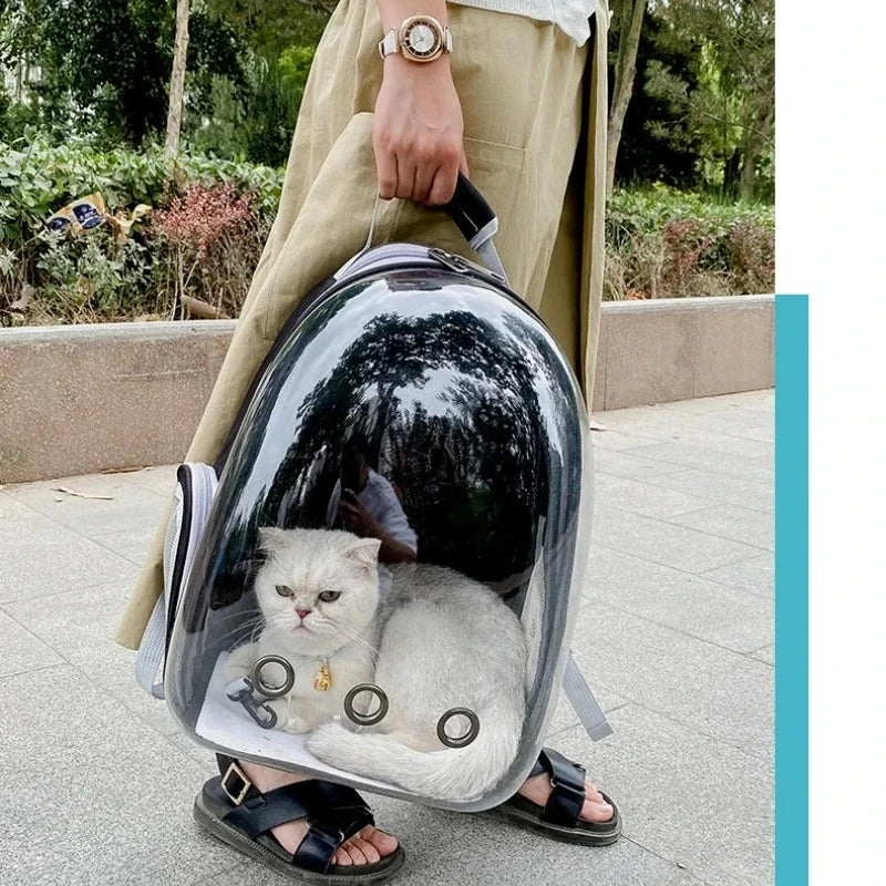 Space Capsule Cat Backpack with Clear Bubble Window, Up to 15 Lbs