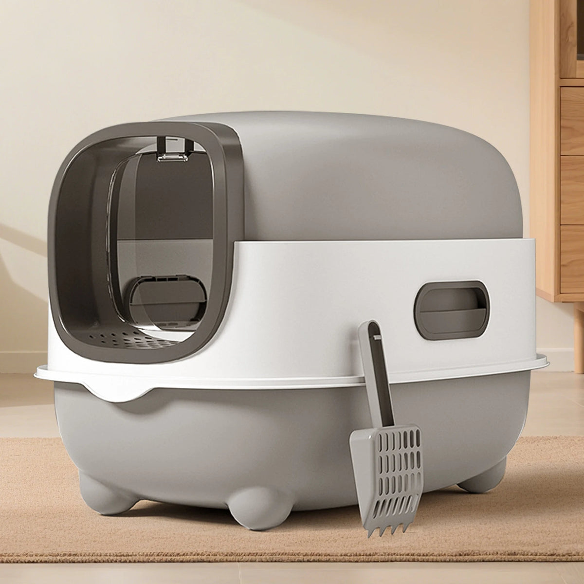 Large Cat Litter Box, Enclosed or Stainless Steel Open Style for Multi-Cat Homes