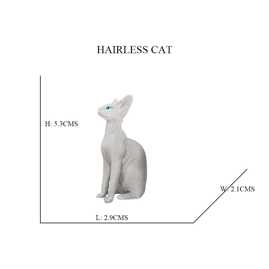 Realistic Ragdoll Cat Figurine and Chubby Cat Model, PVC