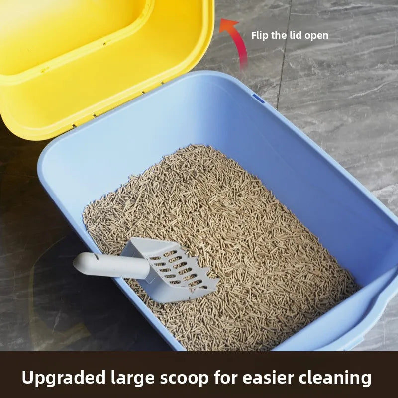 Large Size  Litter Box Full Enclosure with Sand for Kittens Poo