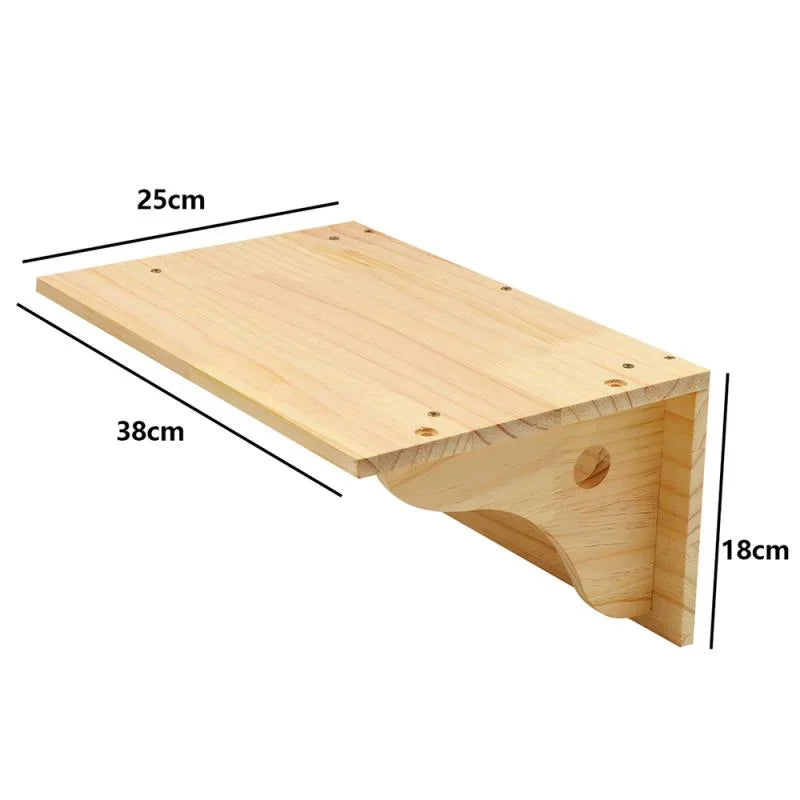 Wall-Mounted Cat Shelves and Climbing Set, Solid Wood Pieces to Mix and Match