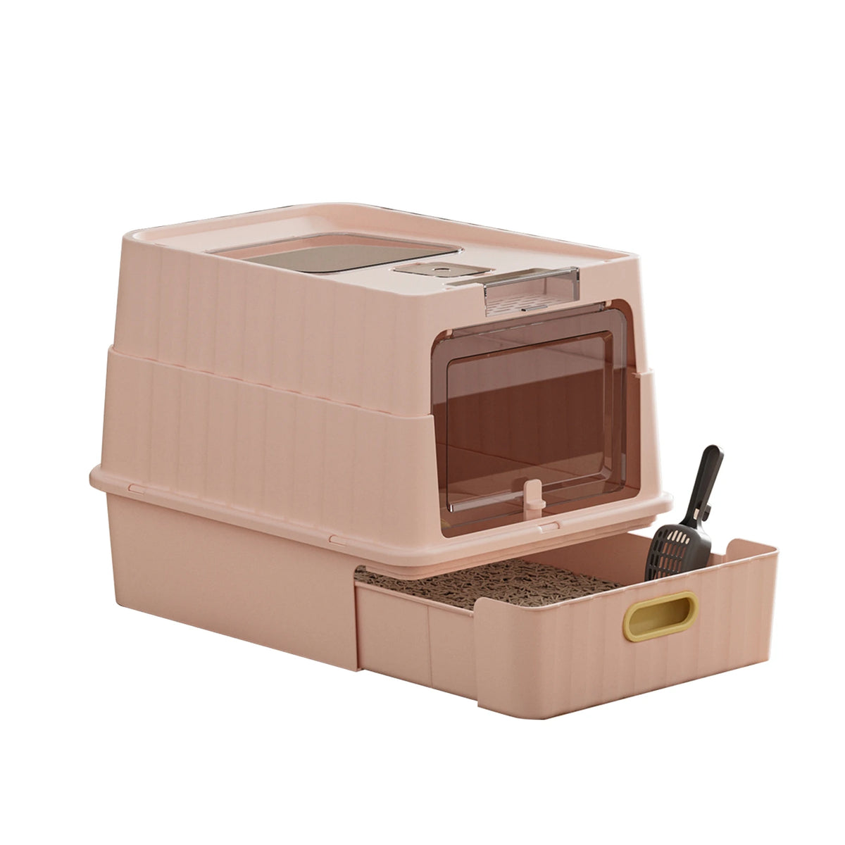 Large Cat Litter Box, Enclosed or Stainless Steel Open Style for Multi-Cat Homes