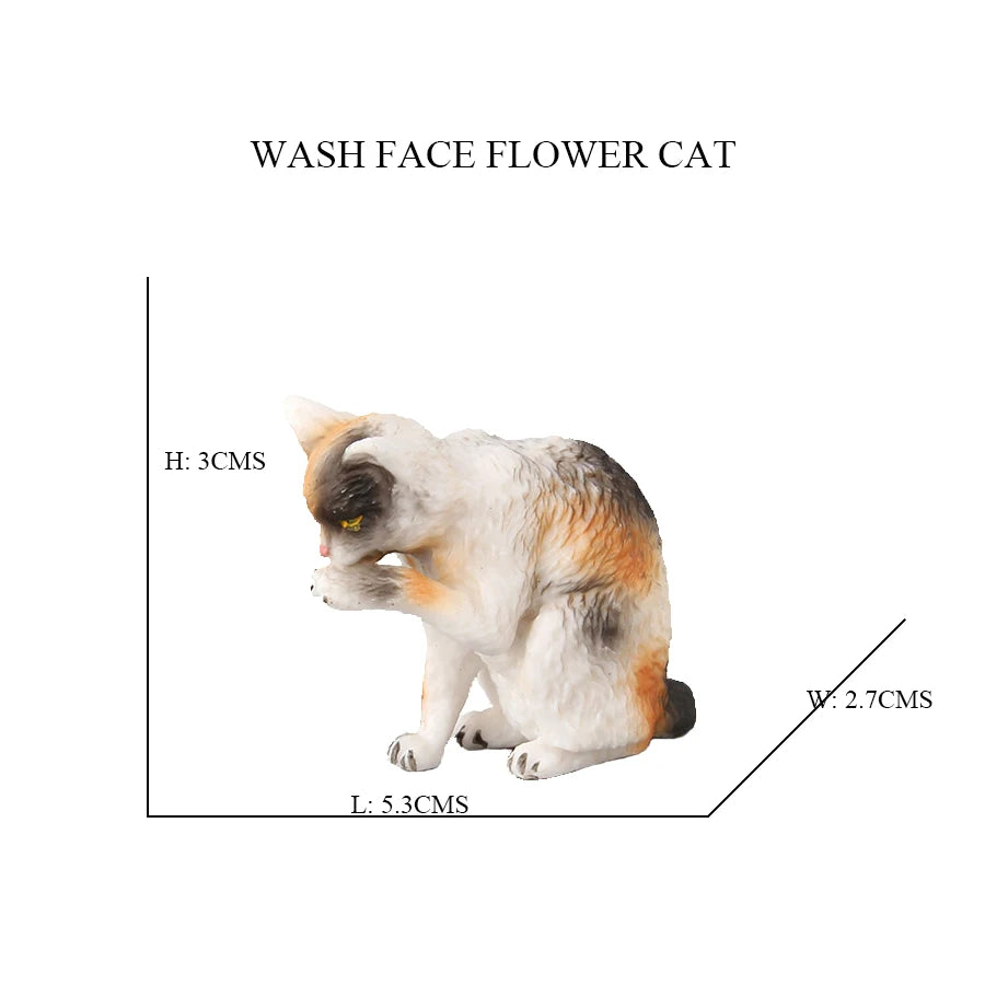 Realistic Ragdoll Cat Figurine and Chubby Cat Model, PVC