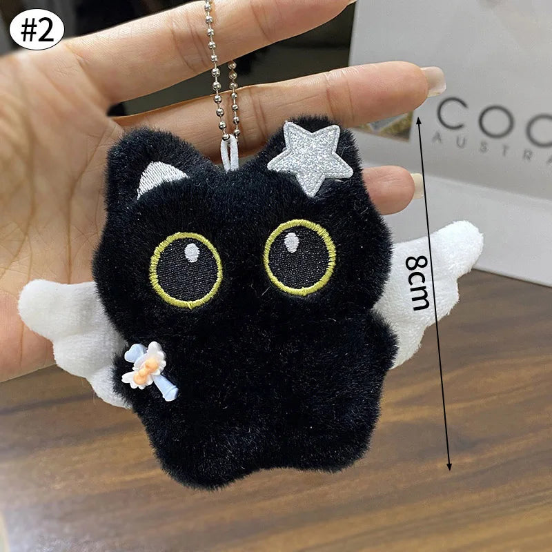 Black Cat Plush Keychain Bag Charm for Cat Lovers
