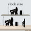 Scaredy Cat Wall Clock, Funny Black Cat Silhouette for Kitchens