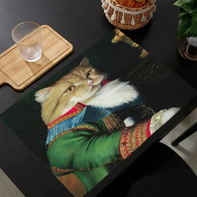 Cute Cat Print Linen Placemat, 30 x 40 cm Table Mat