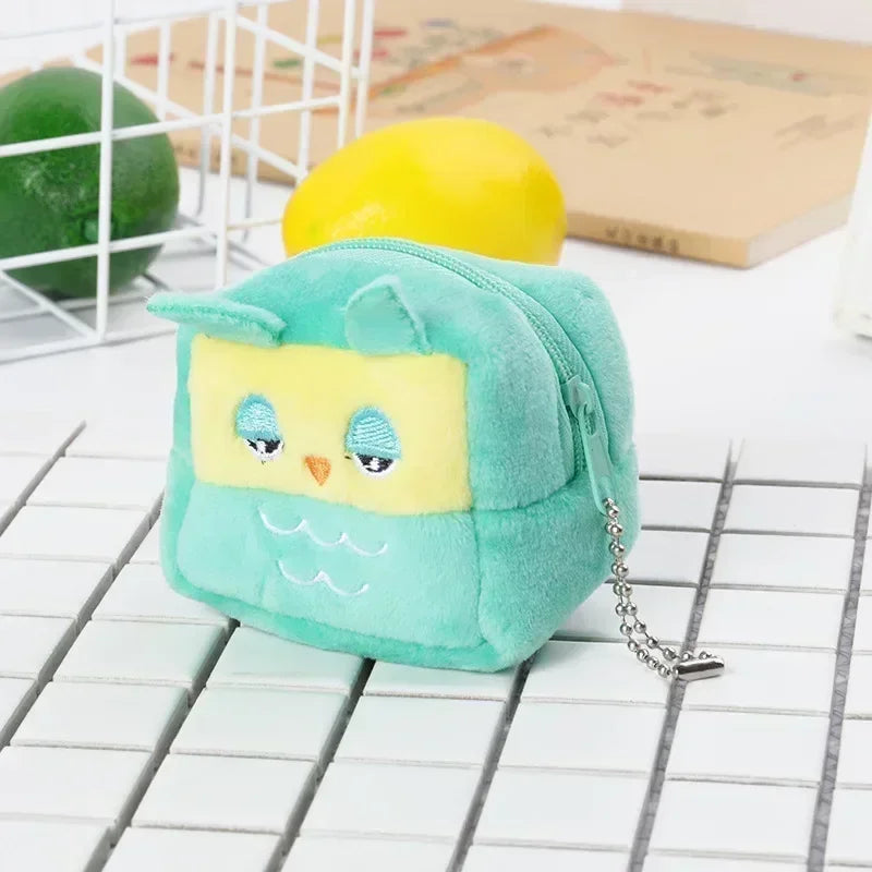 Orange Tabby Cat Face Coin Purse, Soft Plush Zipper Pouch, 4.9 Inches