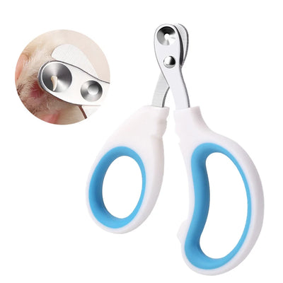 Cat Nail Clippers With 2 mm Hole Guide, Stainless Steel, Soft-Grip Handles