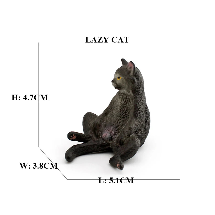 Realistic Ragdoll Cat Figurine and Chubby Cat Model, PVC