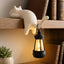 Black Cat Shelf Sitter With Lantern Light, Lounging Cat Night Lamp Decor