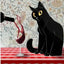 Cats and Wine Vintage Metal Sign, 8 x 12 Inch Bar Wall Decor