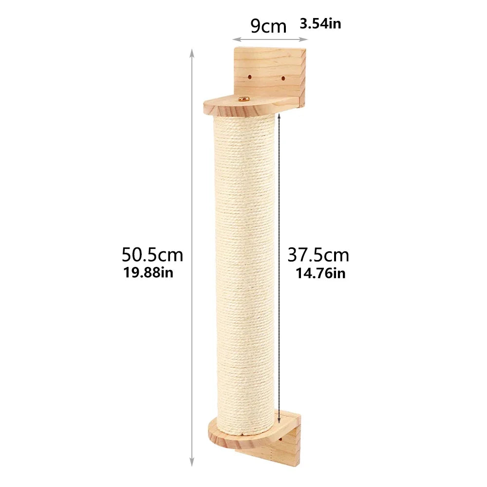Wall-Mounted Cat Climbing Shelf Set with Bridge and Hammock