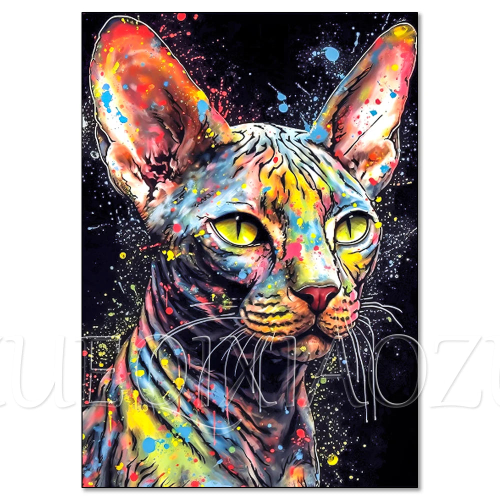 Colorful Lion Diamond Painting Kit, 5D Full Drill Big Cat Art