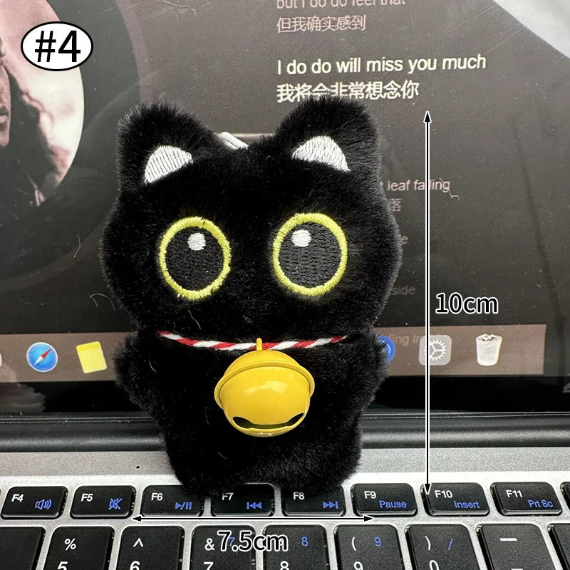 Black Cat Plush Keychain Bag Charm for Cat Lovers